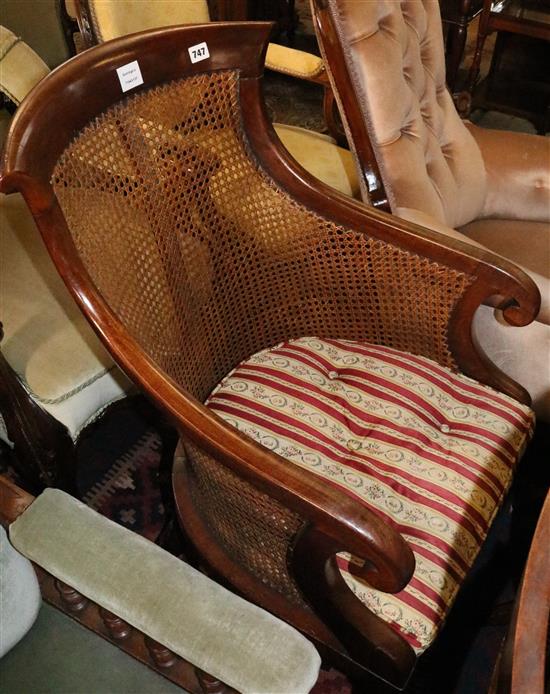 Mahogany Bergere armchair